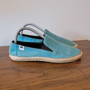 Patara Boat Shoes Slip On Loafers Aqua Blue Woven Casual Comfort Womens Size 8